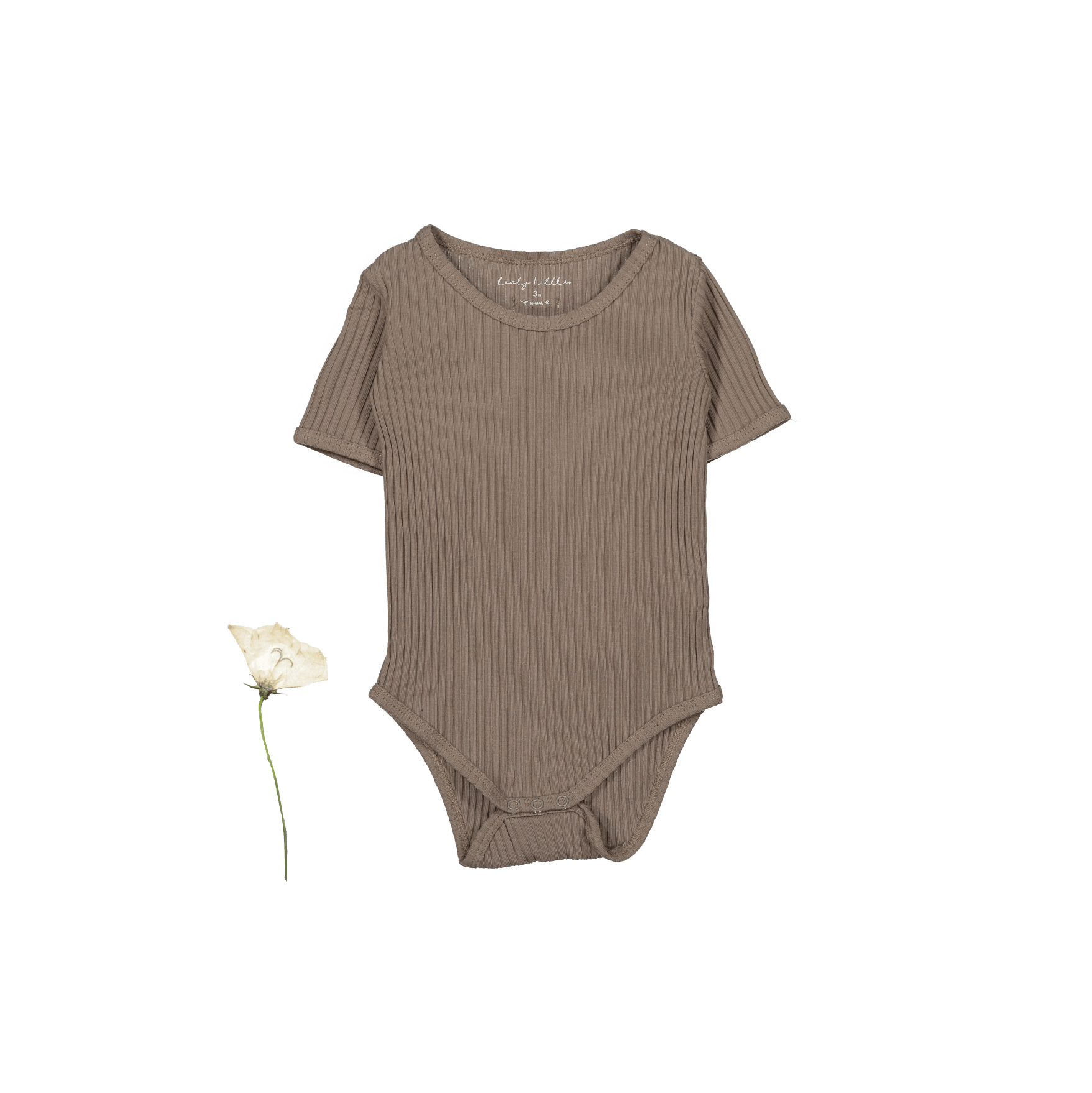 The Short Sleeve Onesie - Taupe Short Sleeve Onesie Lovely Littles