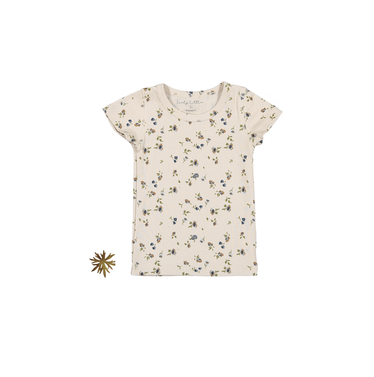The Printed Short Sleeve Tee - Floral Sand Short Sleeve Tee Lovely Littles