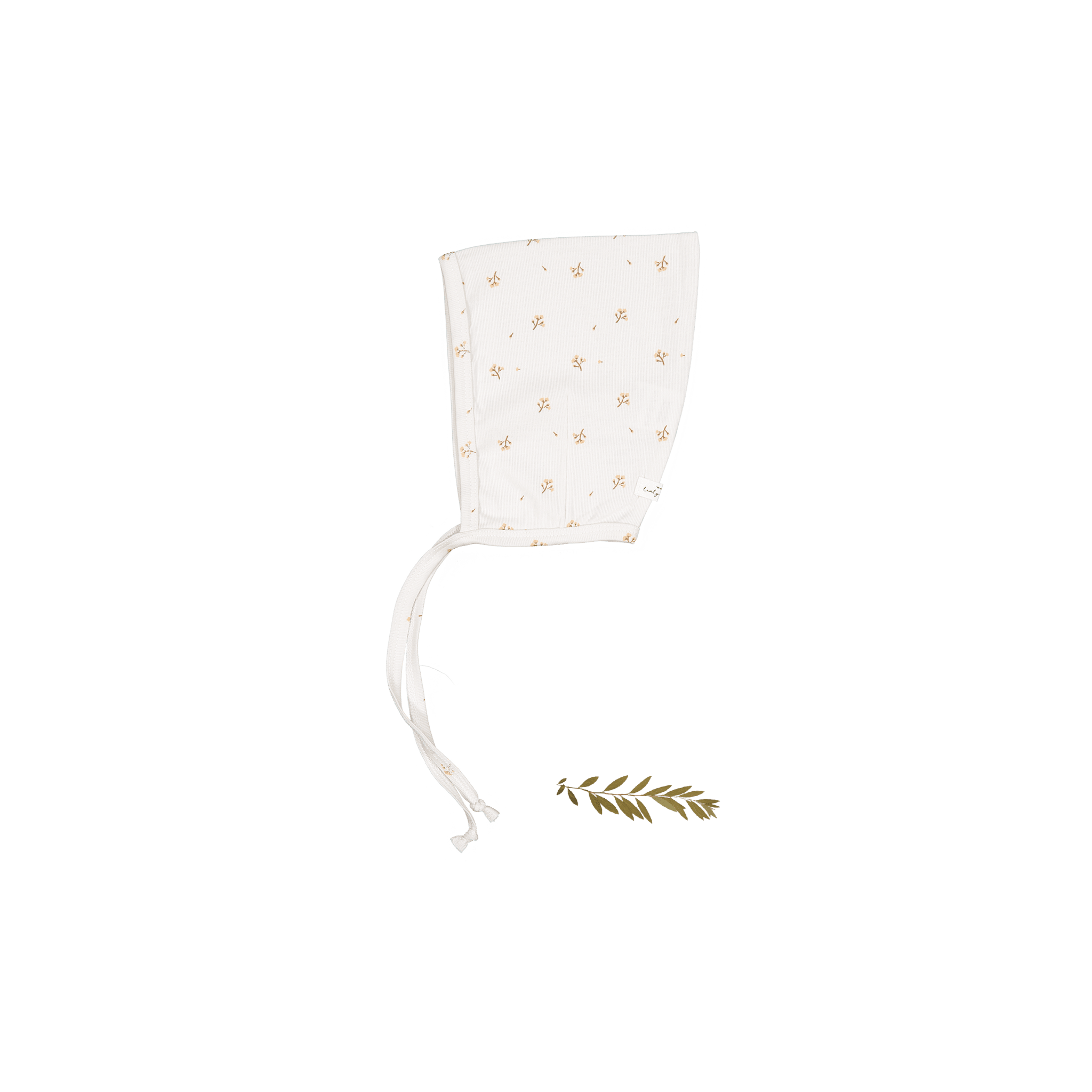 The Printed Pixie Bonnet - Tan Blossom Pixie Bonnet Lovely Littles