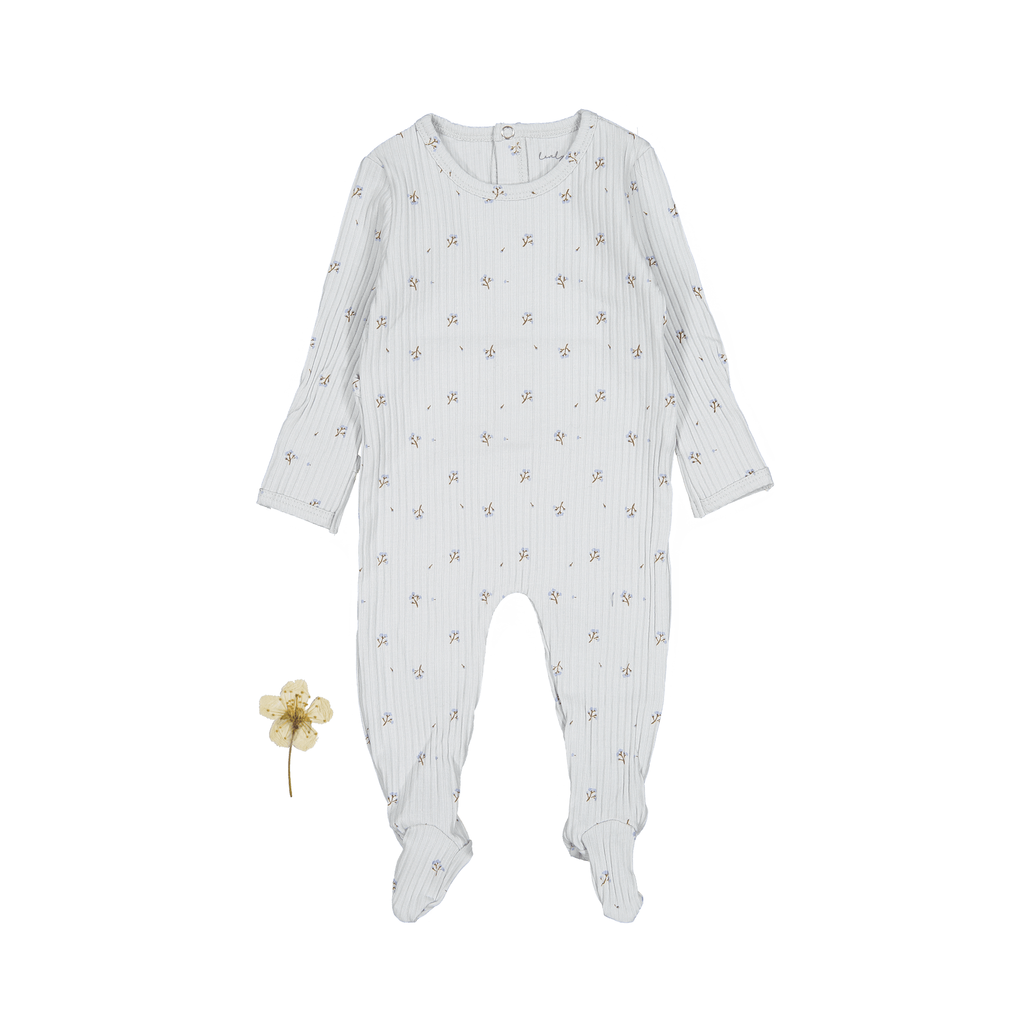 The Printed Romper - Sky Blossom Back Snap Romper Lovely Littles
