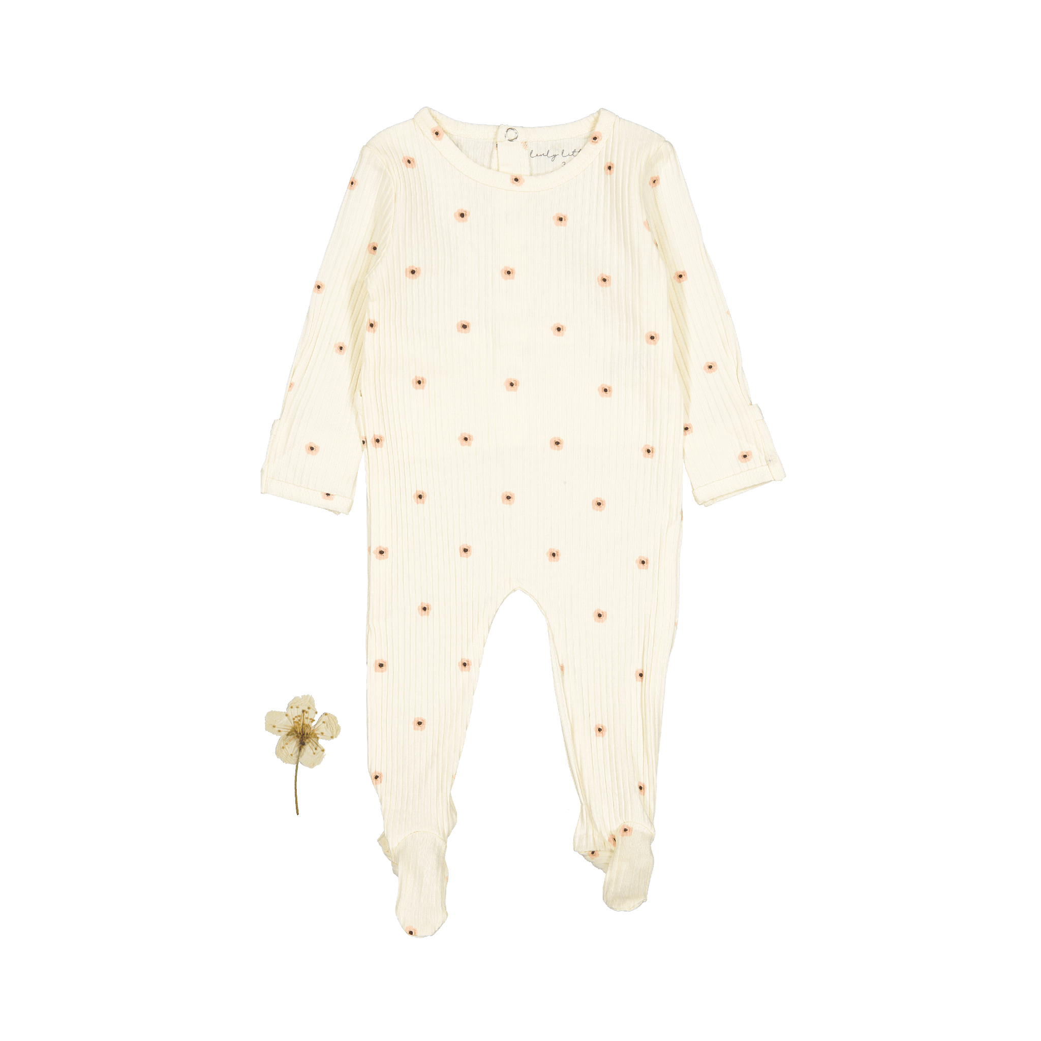 The Printed Romper - Butter Flower Back Snap Romper Lovely Littles