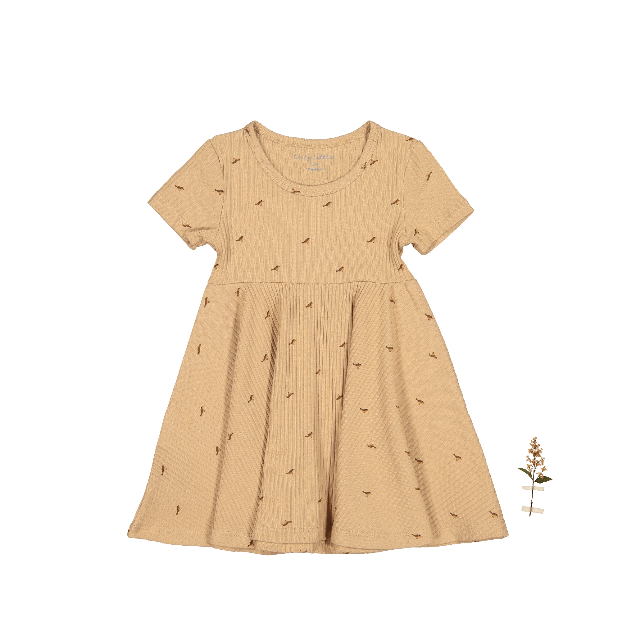 The Printed Short Sleeve Dress - Birdsong Short Sleeve Dress Lovely Littles