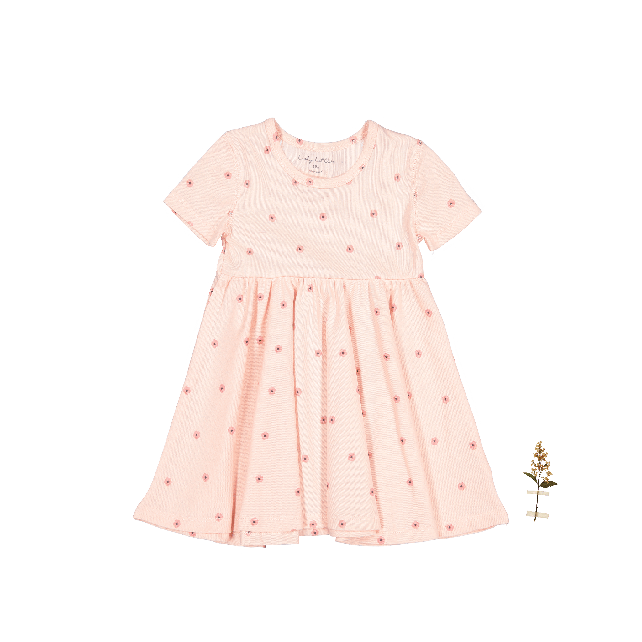 The Printed Short Sleeve Dress - Rose Flower Short Sleeve Dress Lovely Littles