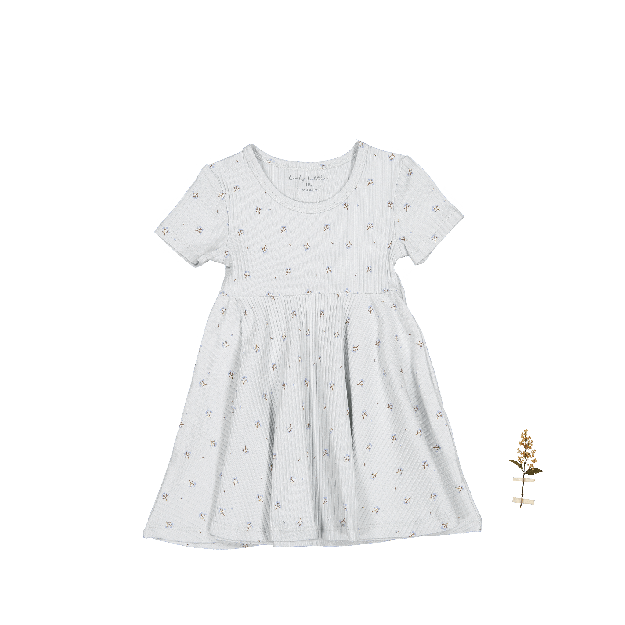 The Printed Short Sleeve Dress - Sky Blossom Short Sleeve Dress Lovely Littles