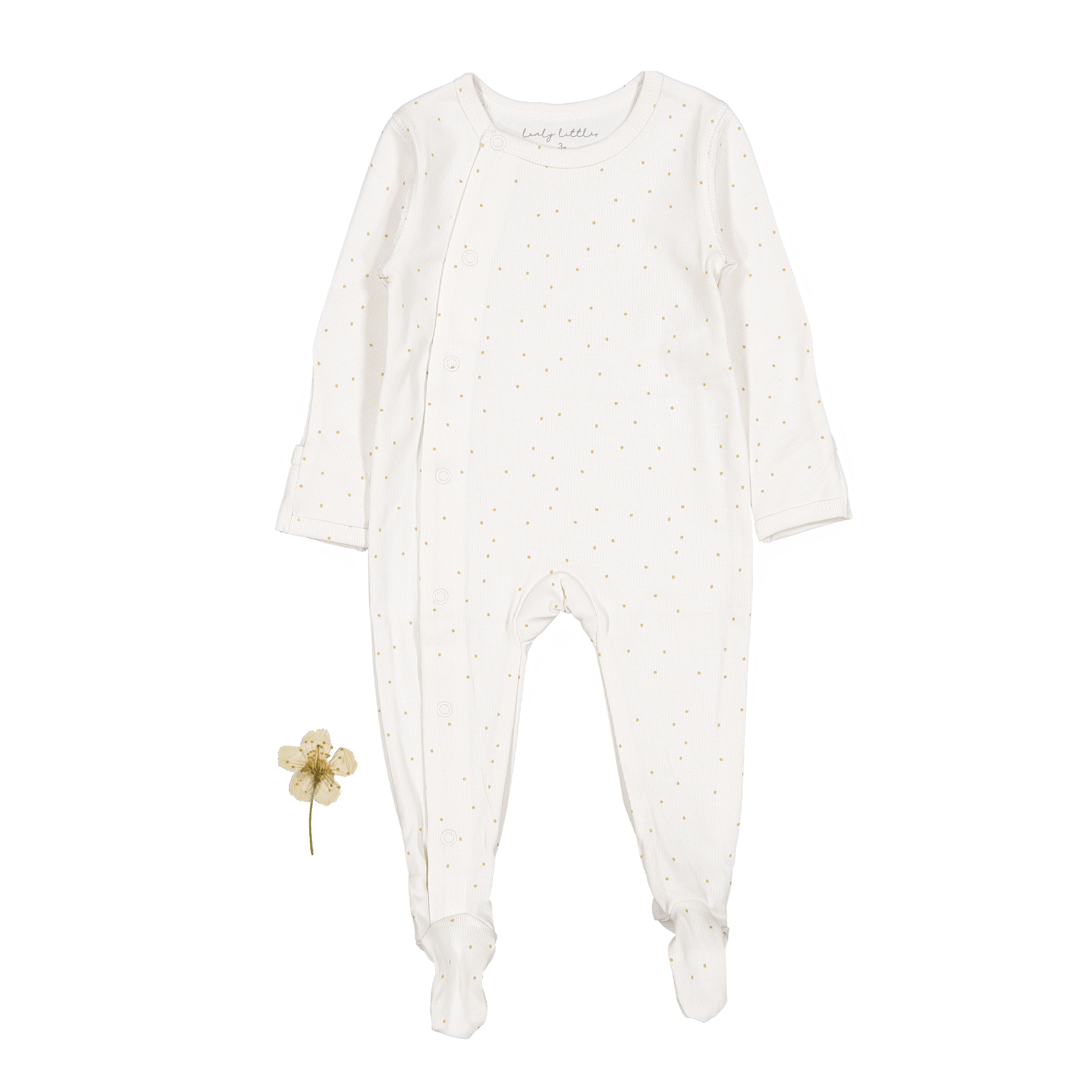 The Printed Snap Romper - Pearl Dot Back Snap Romper Lovely Littles
