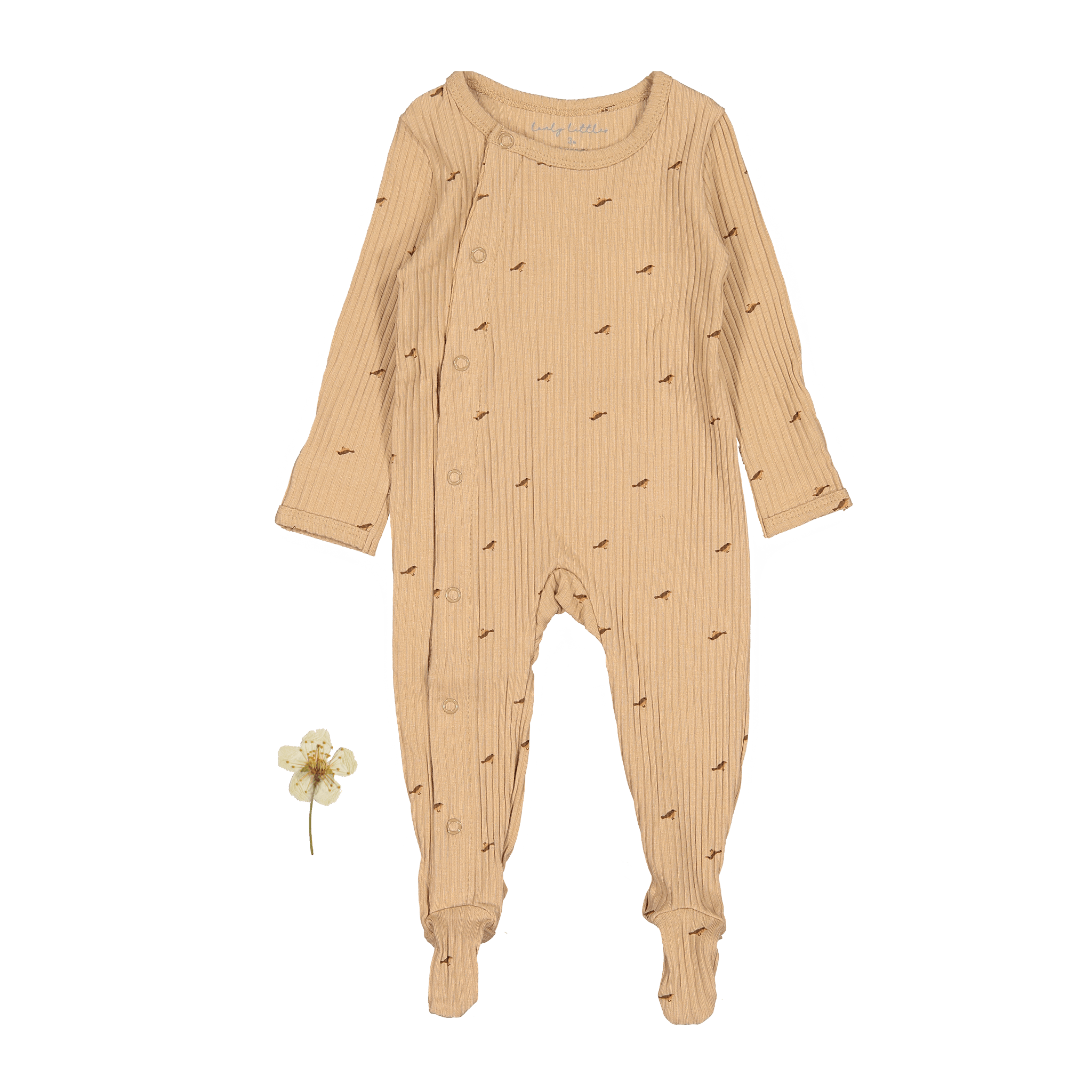 The Printed Snap Romper - Birdsong Back Snap Romper Lovely Littles