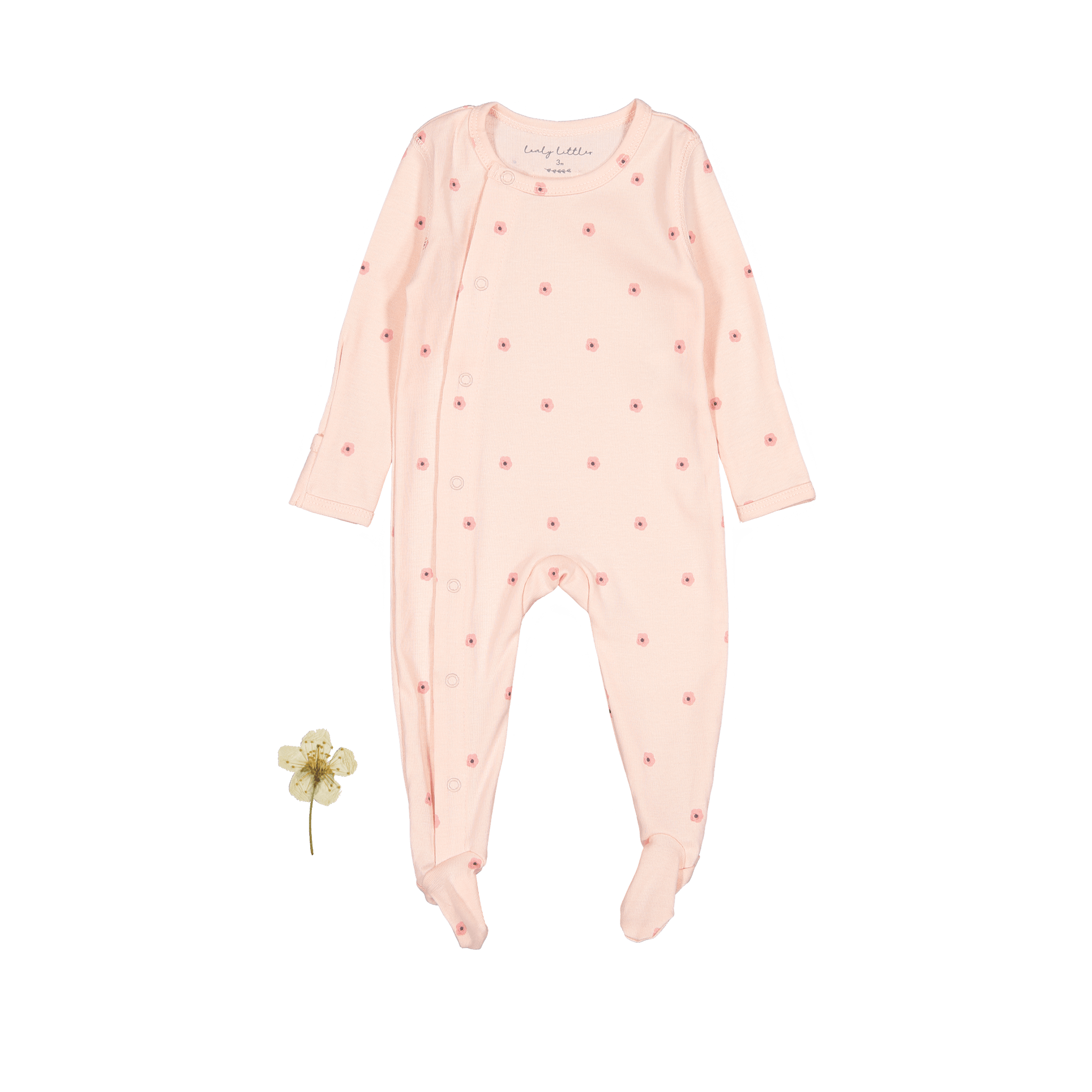 The Printed Snap Romper - Rose Flower Back Snap Romper Lovely Littles
