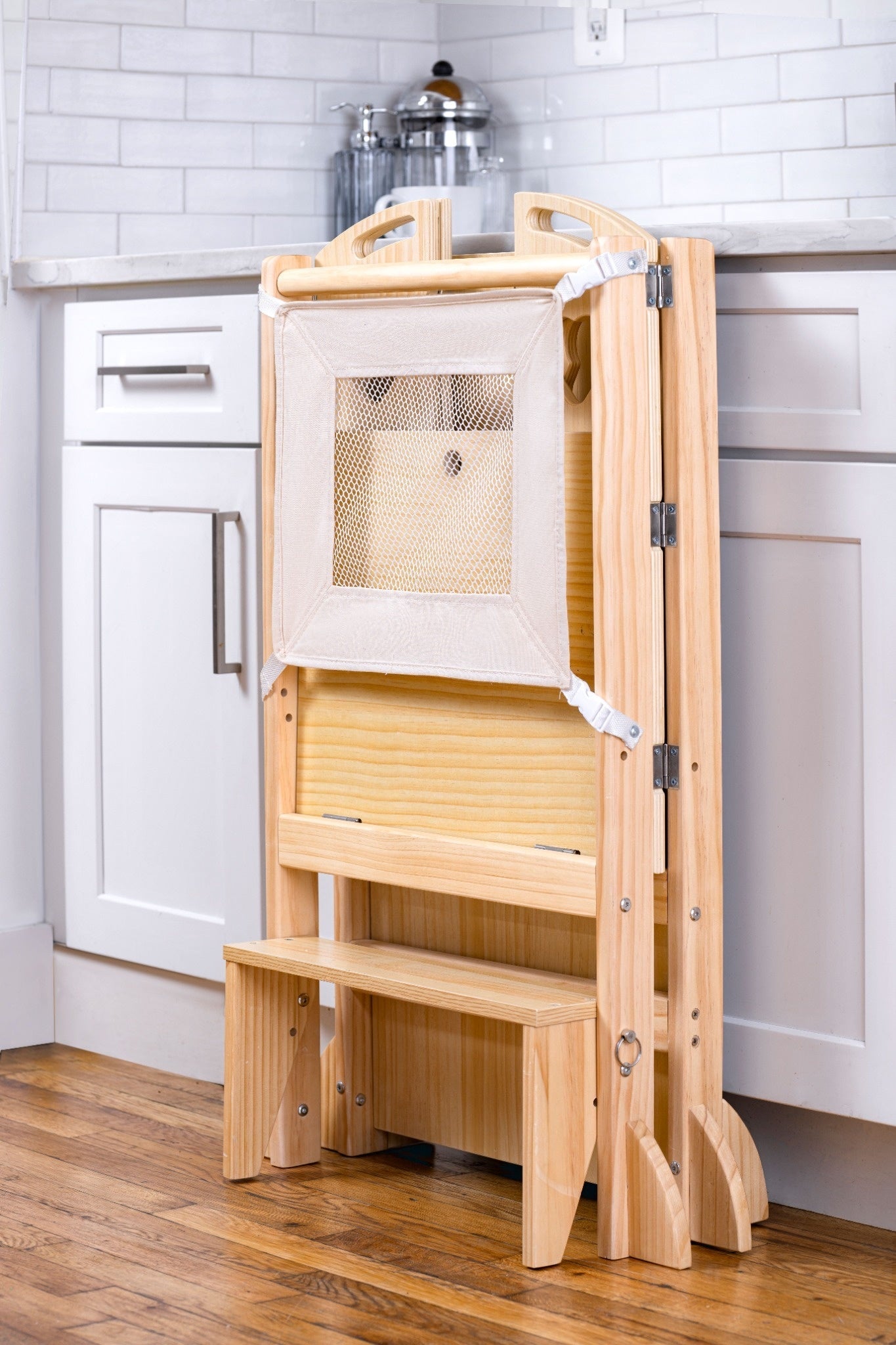 Laurel - 4 in 1 Foldable Kitchen Tower, Step Stool, Chalkboard and Slide Indoor Avenlur.com