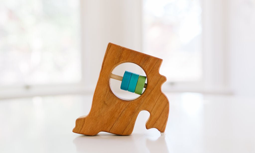 Rhode Island State Wooden Baby Rattle™ Rattles Bannor Toys