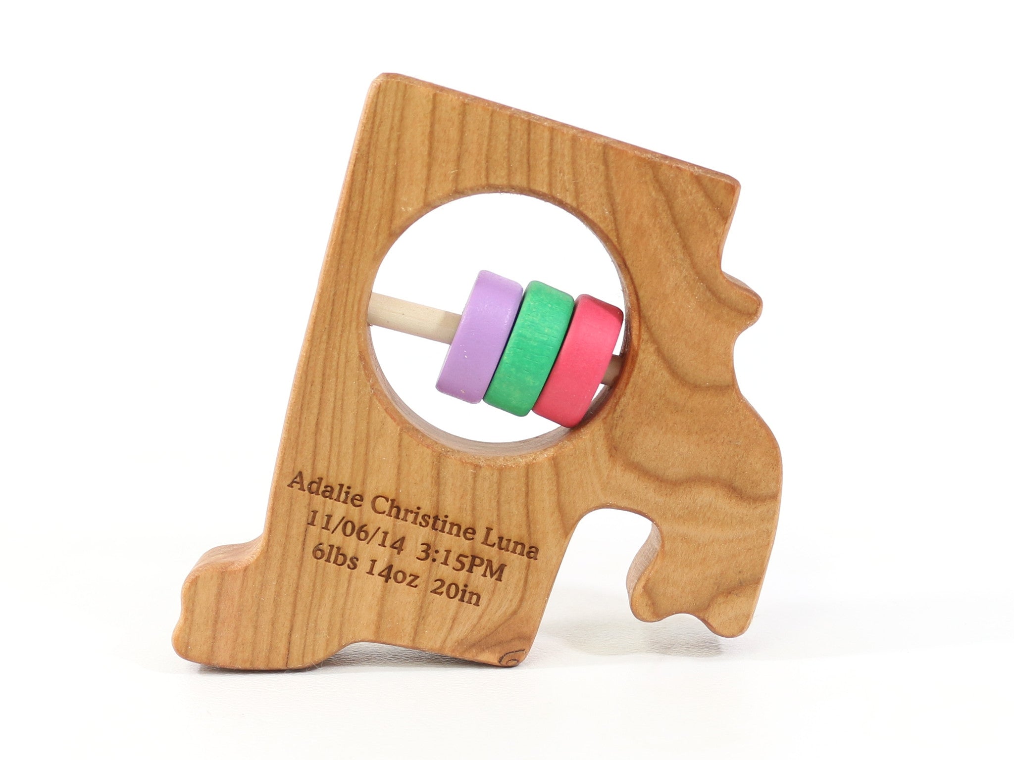 Rhode Island State Wooden Baby Rattle™ Rattles Bannor Toys
