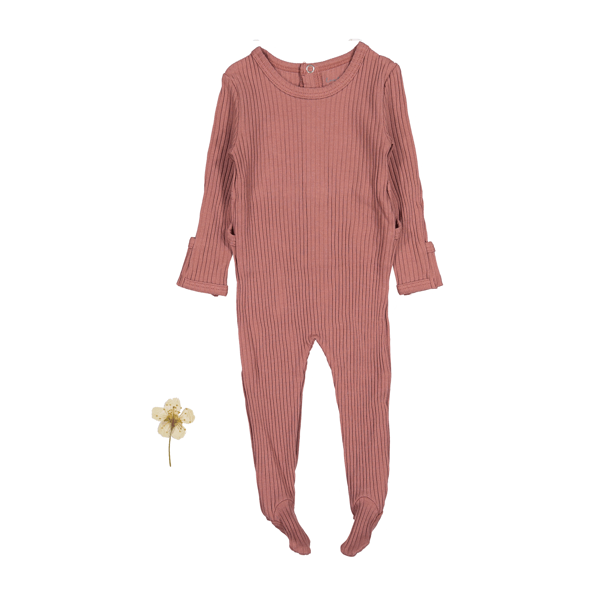The Romper - Rosewood Ribbed Back Snap Romper Lovely Littles