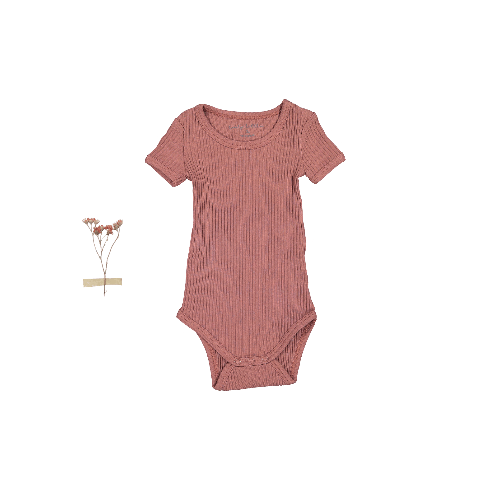 The Short Sleeve Onesie - Rosewood Ribbed Short Sleeve Onesie Lovely Littles