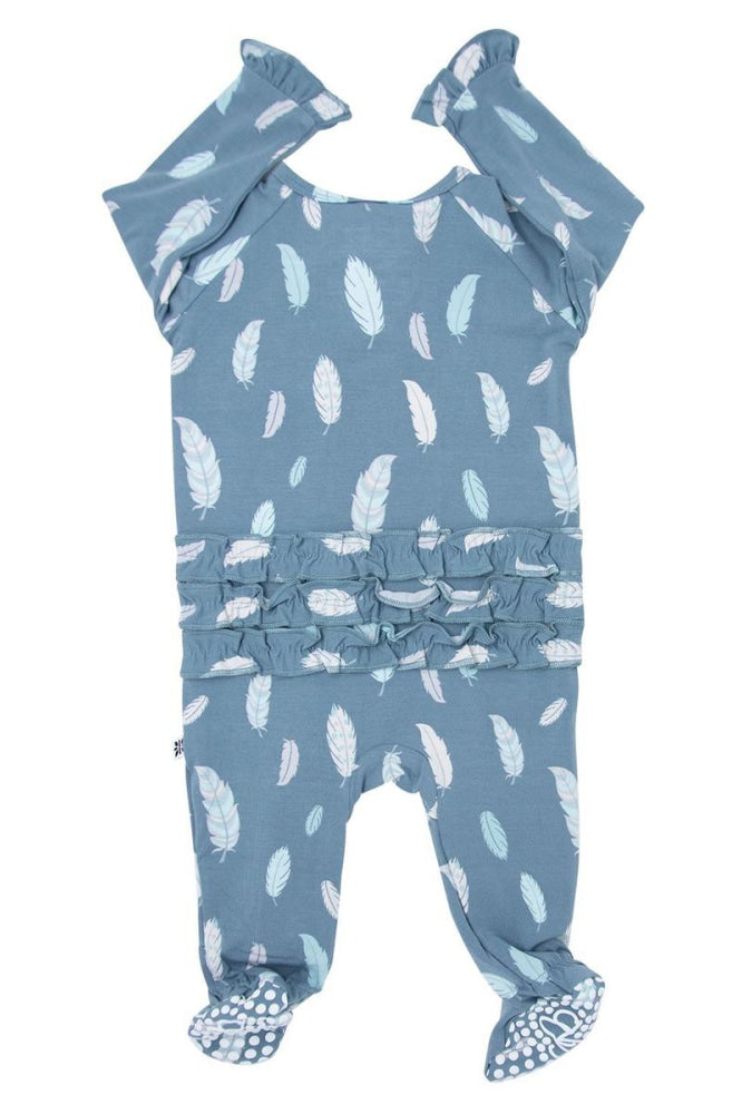 Ruffle Footie - Feathers