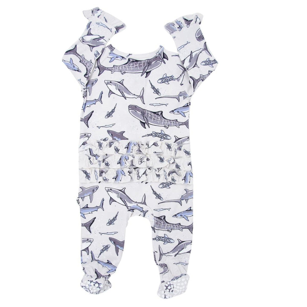 Ruffle Footie - Sharks