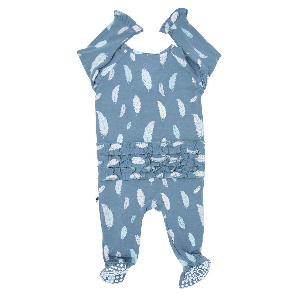 Ruffle Footie - Feathers