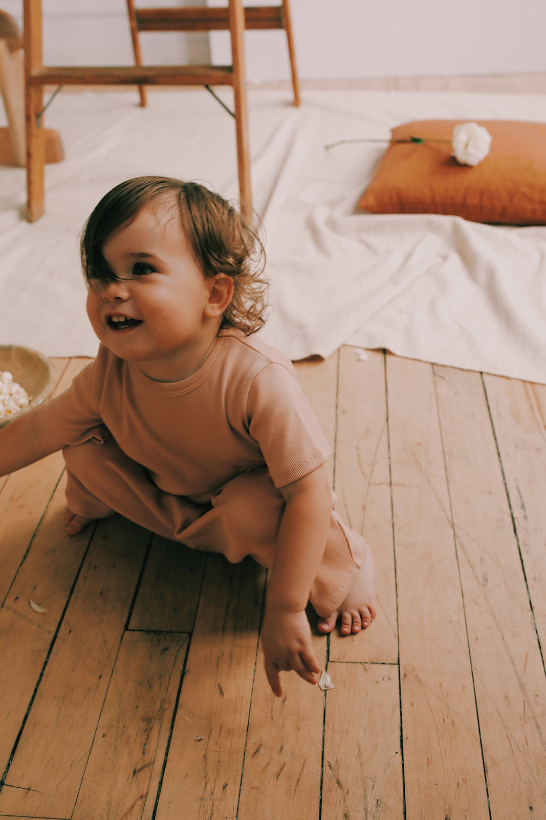 Organic Pima Cotton Kids Lounge Pants - Pink