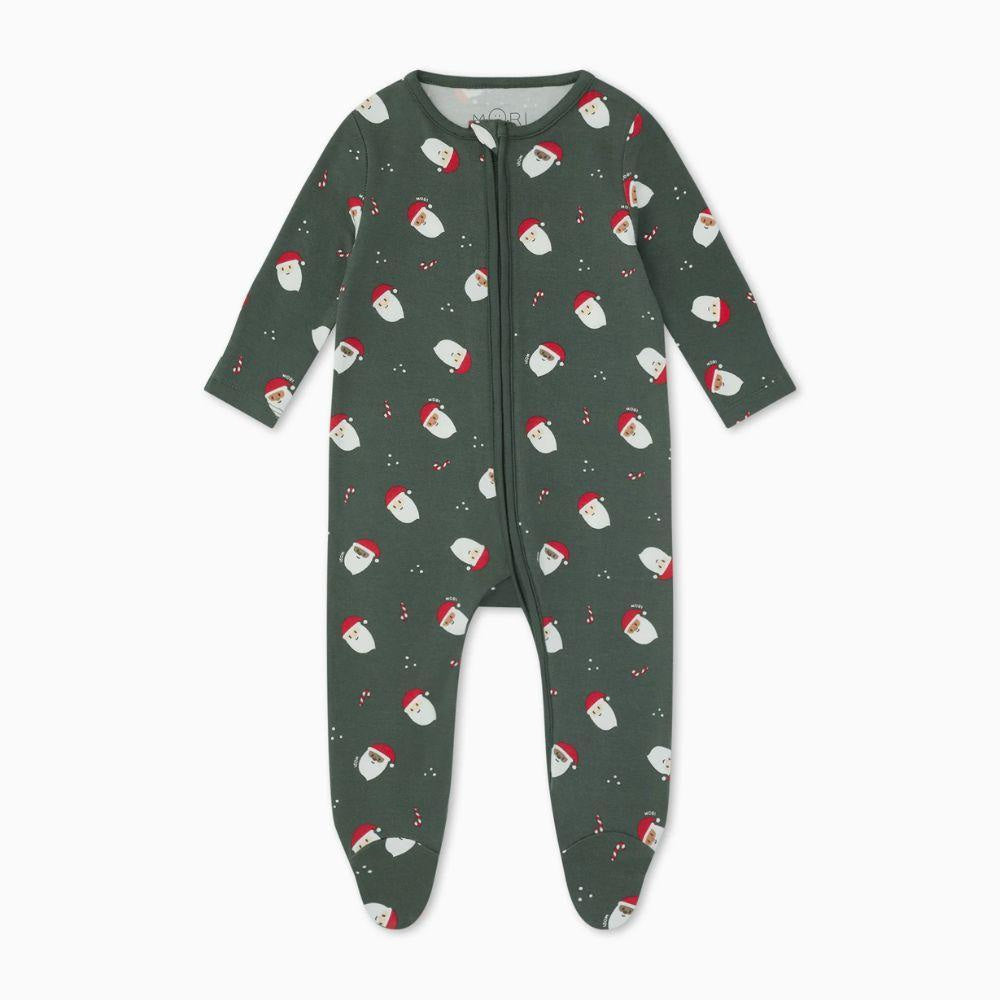 Santa Print Two Way Zip-Up Sleepsuit - Santa Print - FINAL SALE