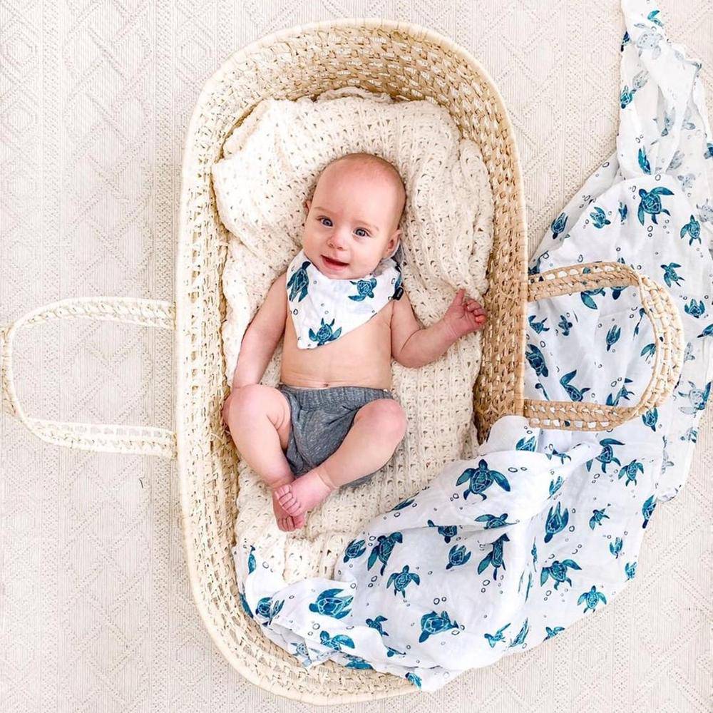 Sea Turtle Muslin Bandana Bib Bib Bebe au Lait