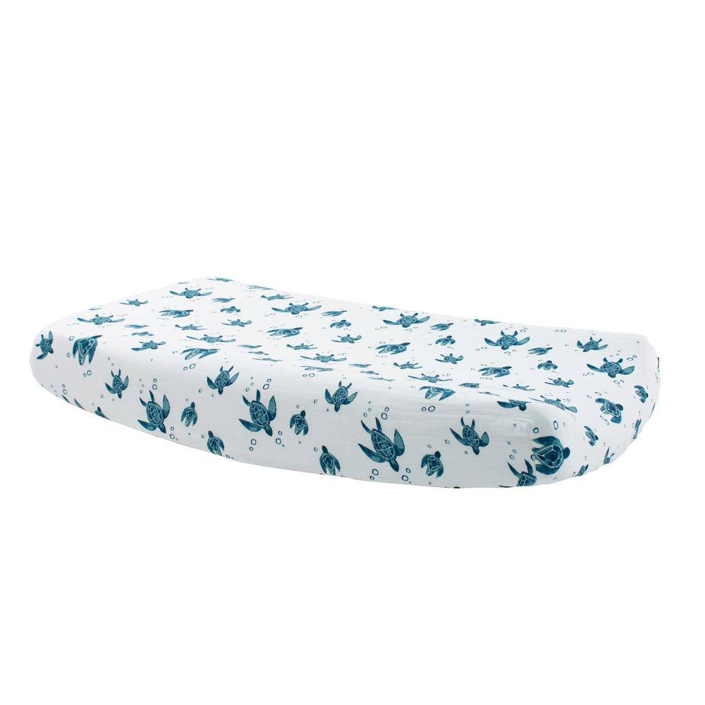 Sea Turtles Oh So Soft Muslin Changing Pad Cover Changing Pad Cover Bebe au Lait