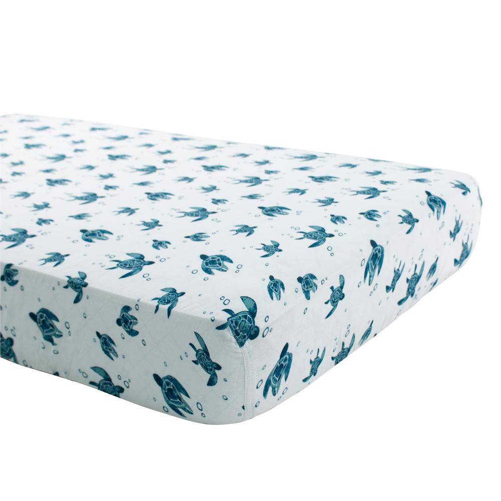Sea Turtles Oh So Soft Muslin Crib Sheet Crib Sheet Bebe au Lait