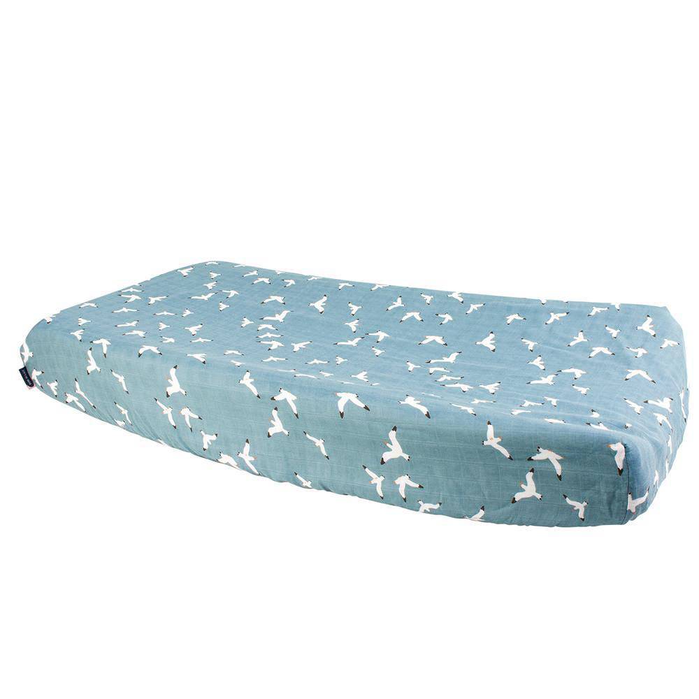 Seagulls Oh So Soft Muslin Changing Pad Cover Changing Pad Cover Bebe au Lait