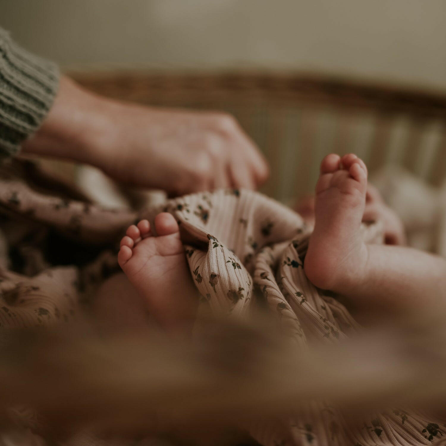 The Printed Baby Gown - Floral Blush Baby Gown Lovely Littles