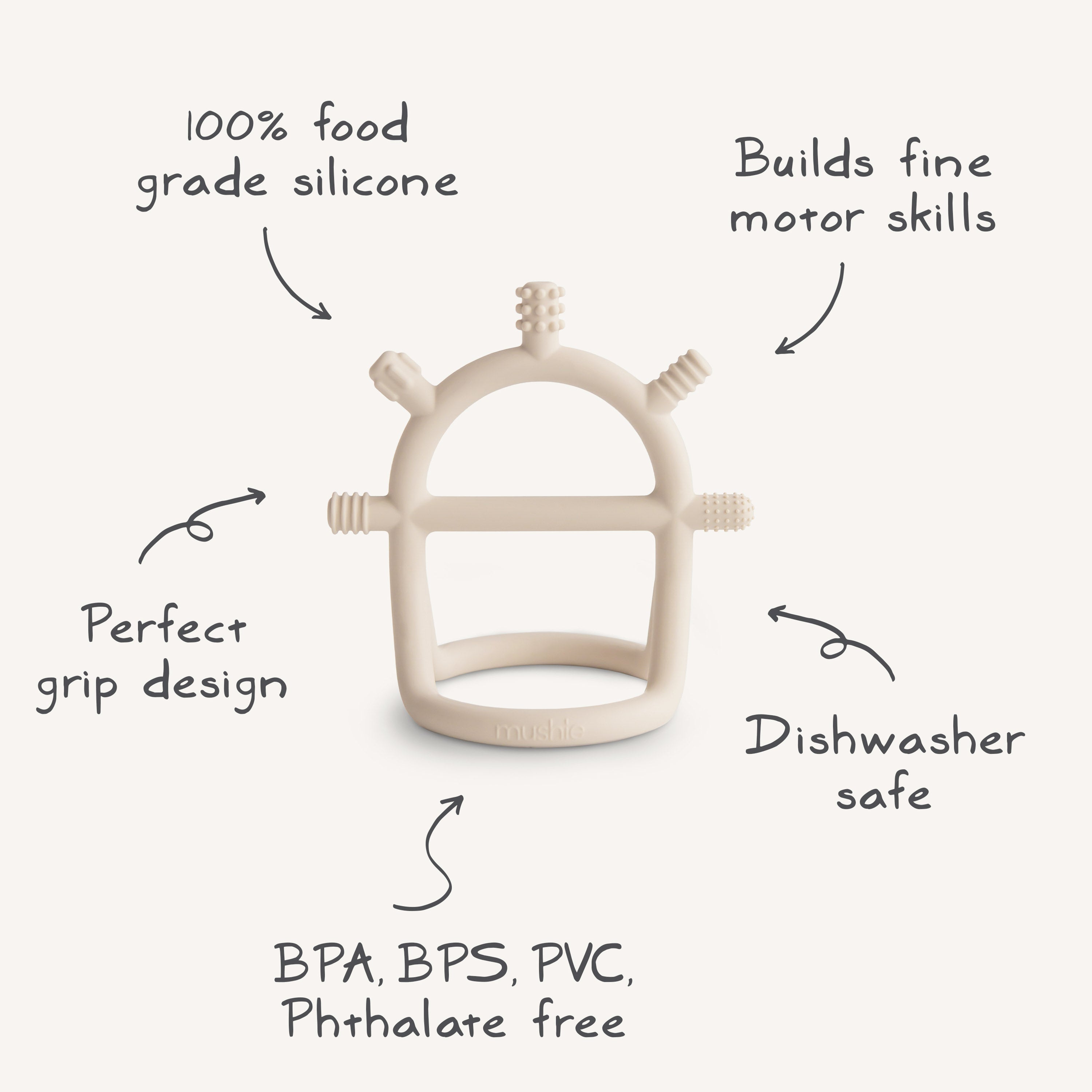 No-Drop Sensory Teether teether Mushie