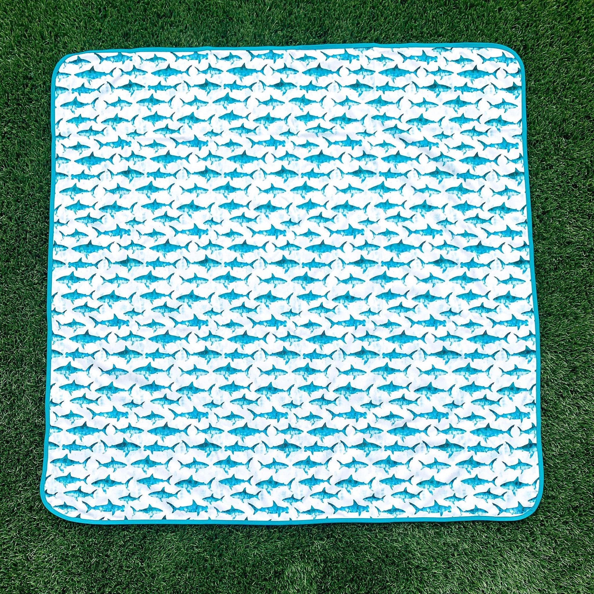 Shark Attack Splash Mat - A Waterproof Catch-All for Highchair Spills and More! BapronBaby