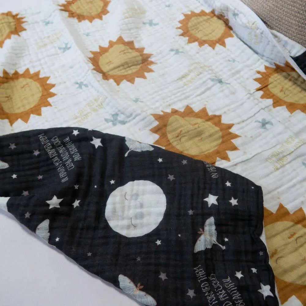 Brother Sun Sister Moon Large Deluxe Organic Muslin Quilt