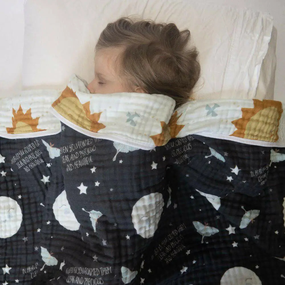 Brother Sun Sister Moon Large Deluxe Organic Muslin Quilt