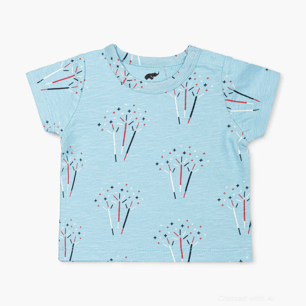 Short Sleeve Crewneck Tee - Sparkler Surprise