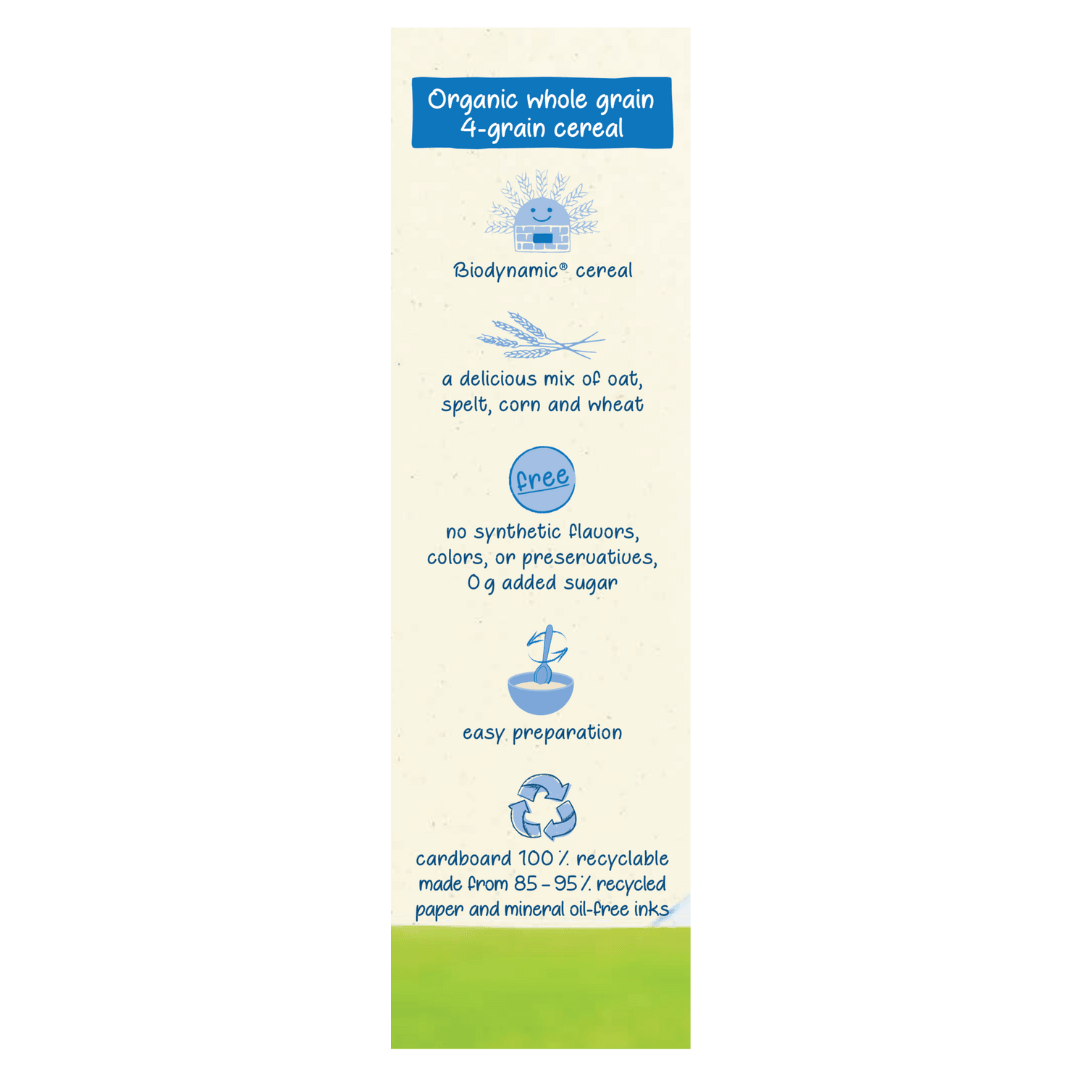 Holle Organic Whole Grain 4-Grain Cereal - 6 Pack