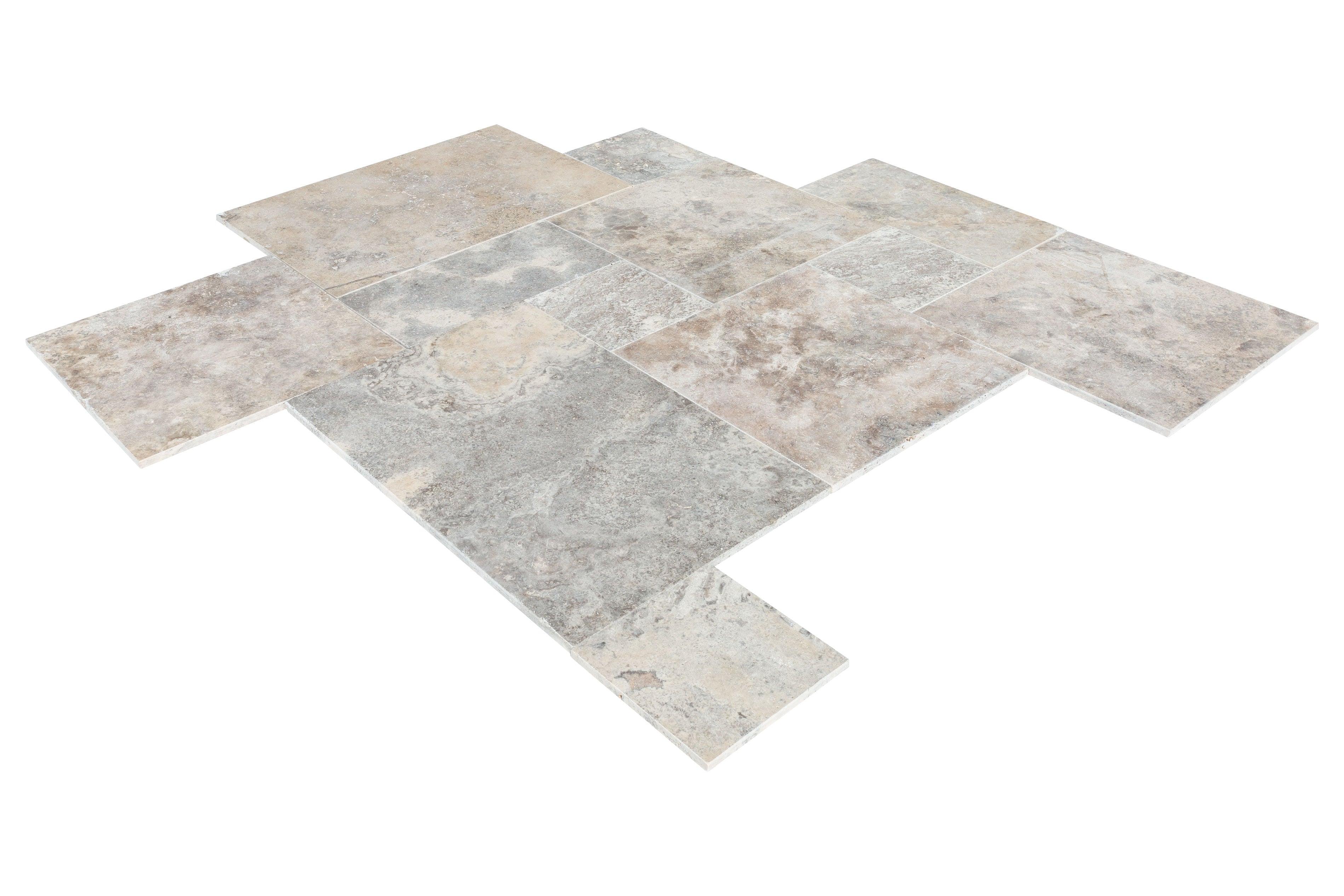 Silver Antique Pattern Unfilled, Tumbled - Livfloors Collection