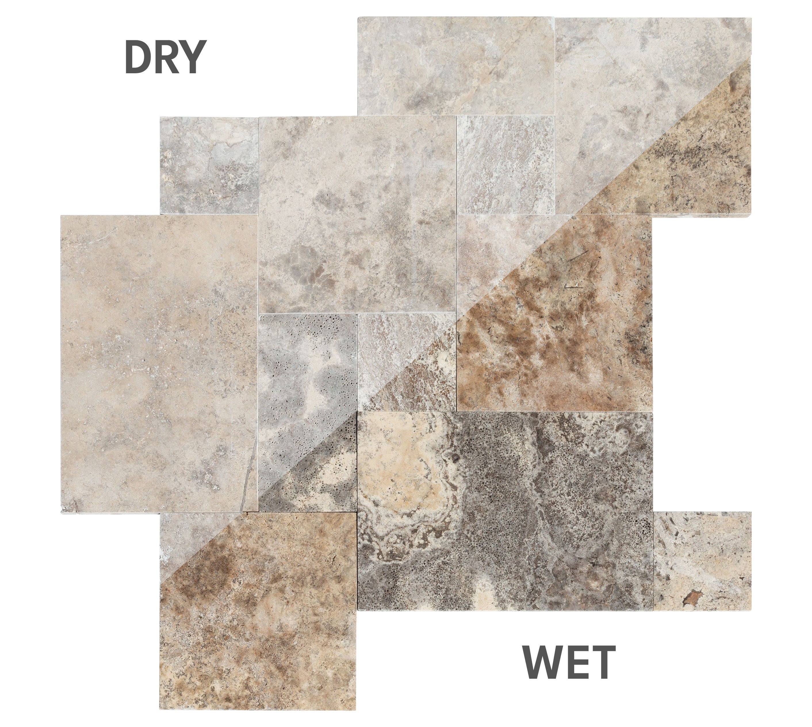 Silver Antique Pattern Unfilled, Tumbled - Livfloors Collection