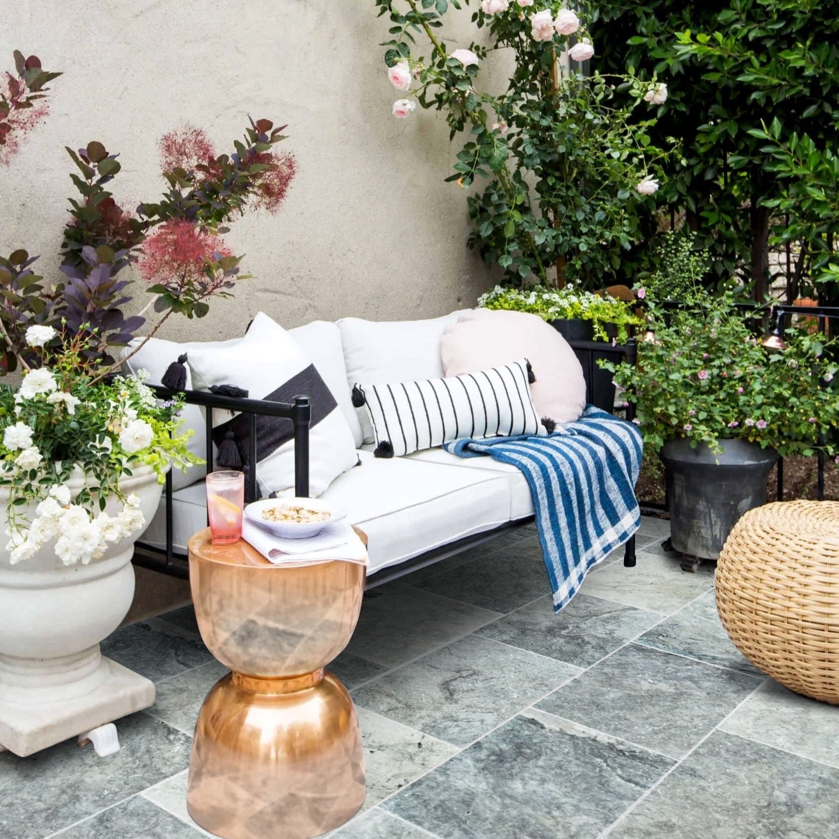 Silver Travertine Pattern Tumbled Pavers - Belair Collection