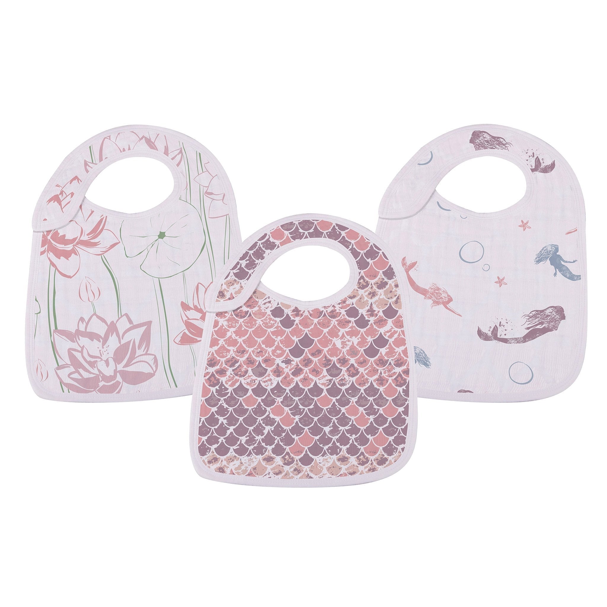 Under The Sea Bamboo Muslin Snap Bibs 3PK