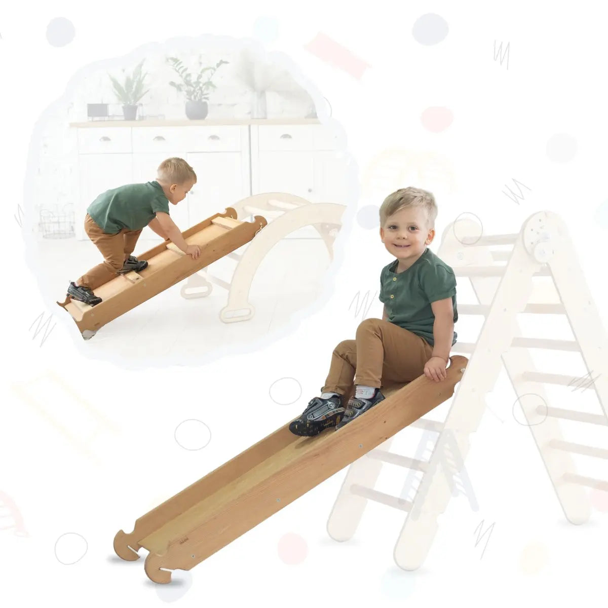 Slide Board & Climbing Ramp - Climbing Accessories Goodevas Beige