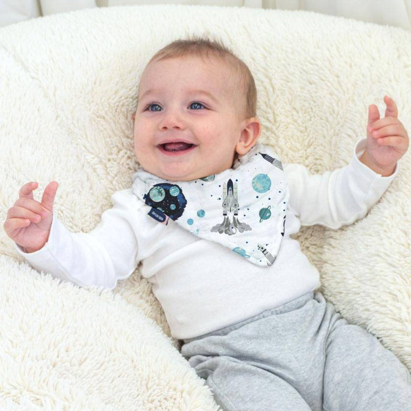Space Oh So Soft Muslin Bandana Bib Bib Bebe au Lait