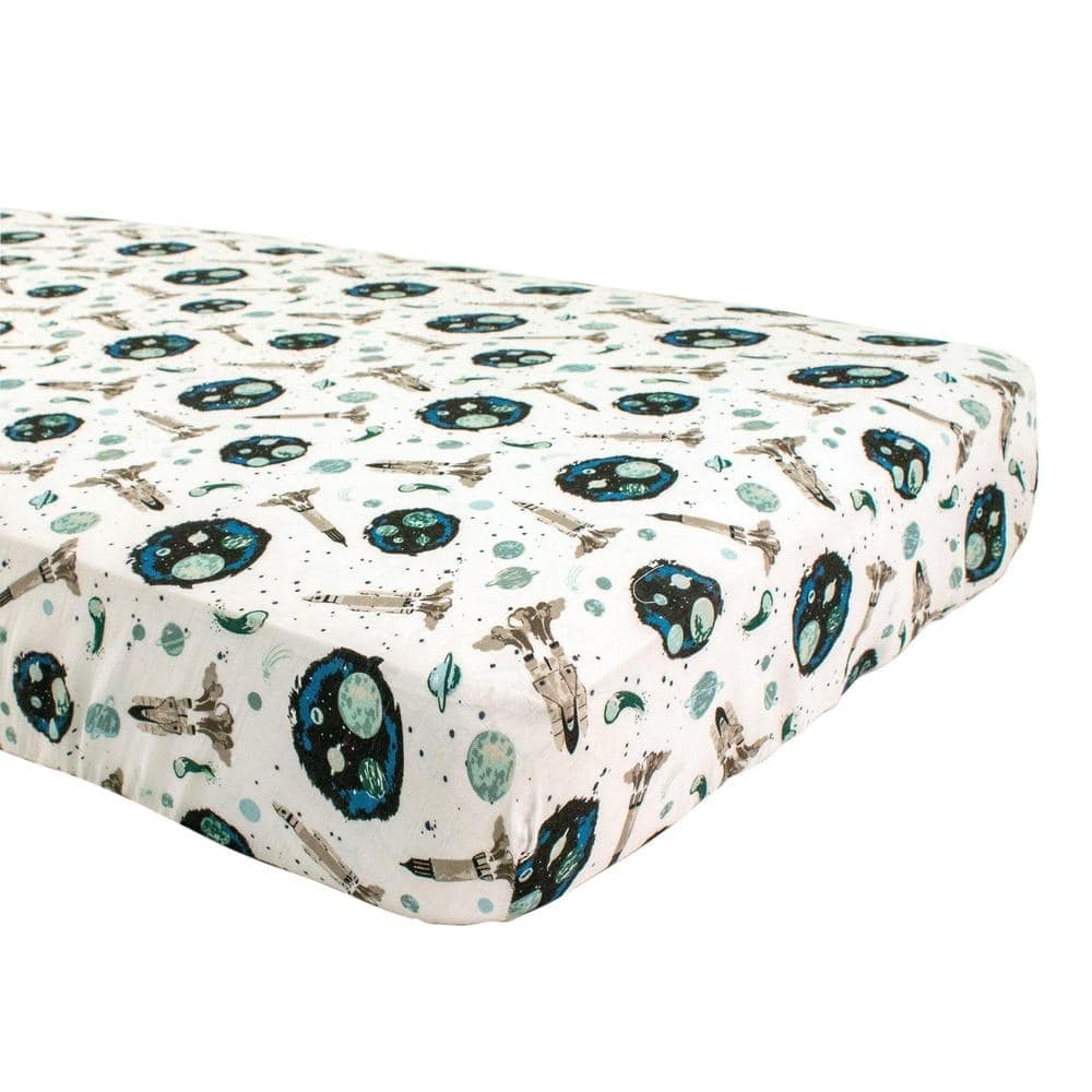 Space Oh So Soft Muslin Crib Sheet Crib Sheet Bebe au Lait