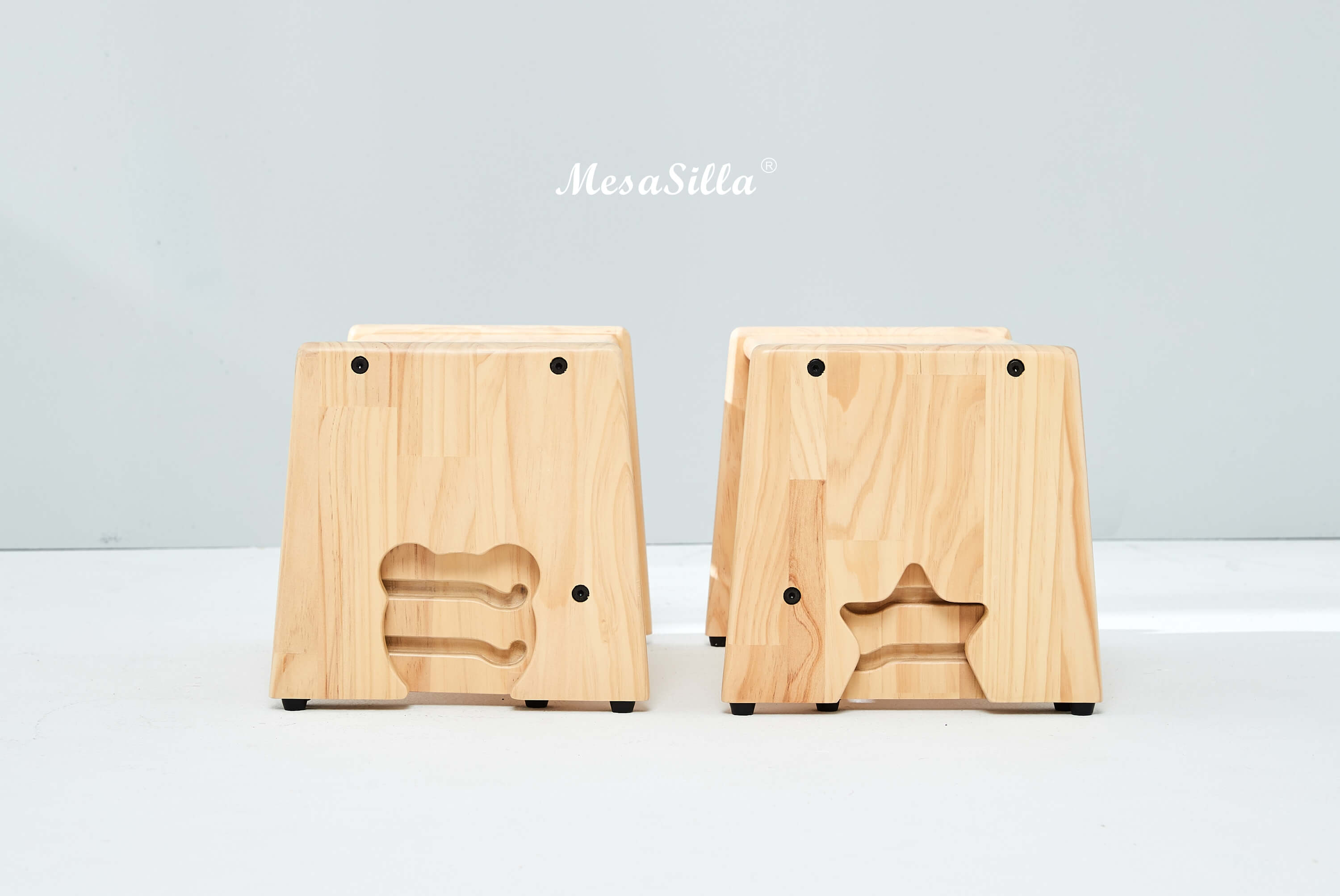 Mesasilla 2 Step Stool - Lightweight & Sturdy with Anti-Slip, Animal-Shaped Cutouts - Solid Wood Construction MesaSilla USA