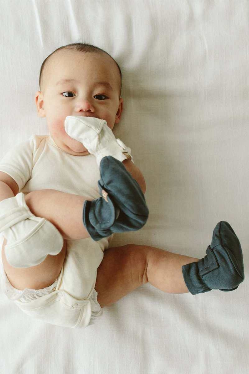 STAY ON BOOTS | MIDNIGHT — Bamboo Organic Cotton Blend, 0–12M