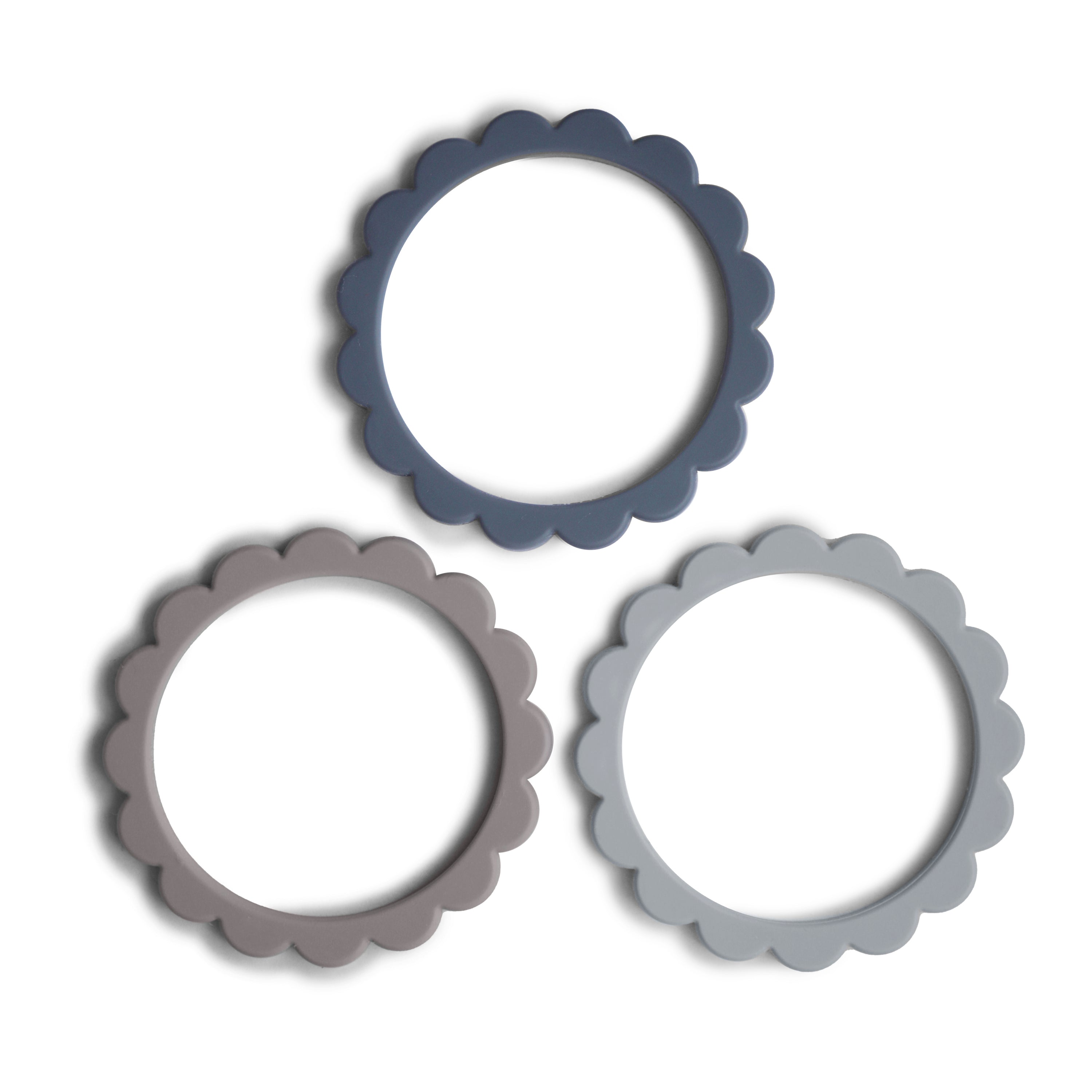 Flower Teether Bracelet teether Mushie Steel/Dove Gray/Stone