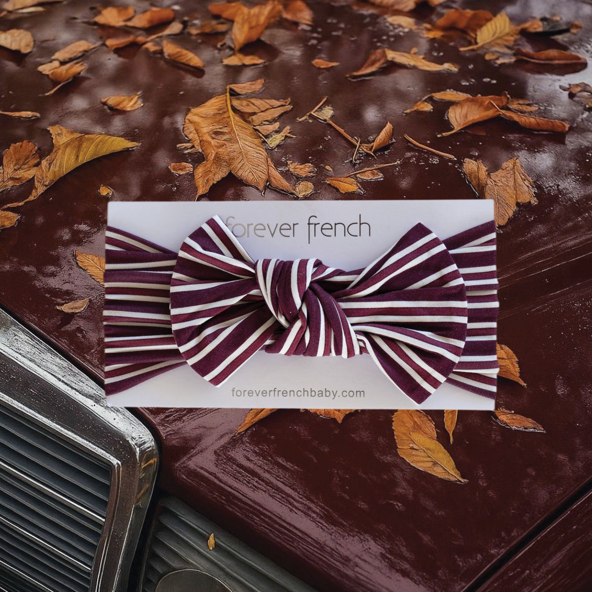 Bamboo Head Wrap | Maroon Stripe