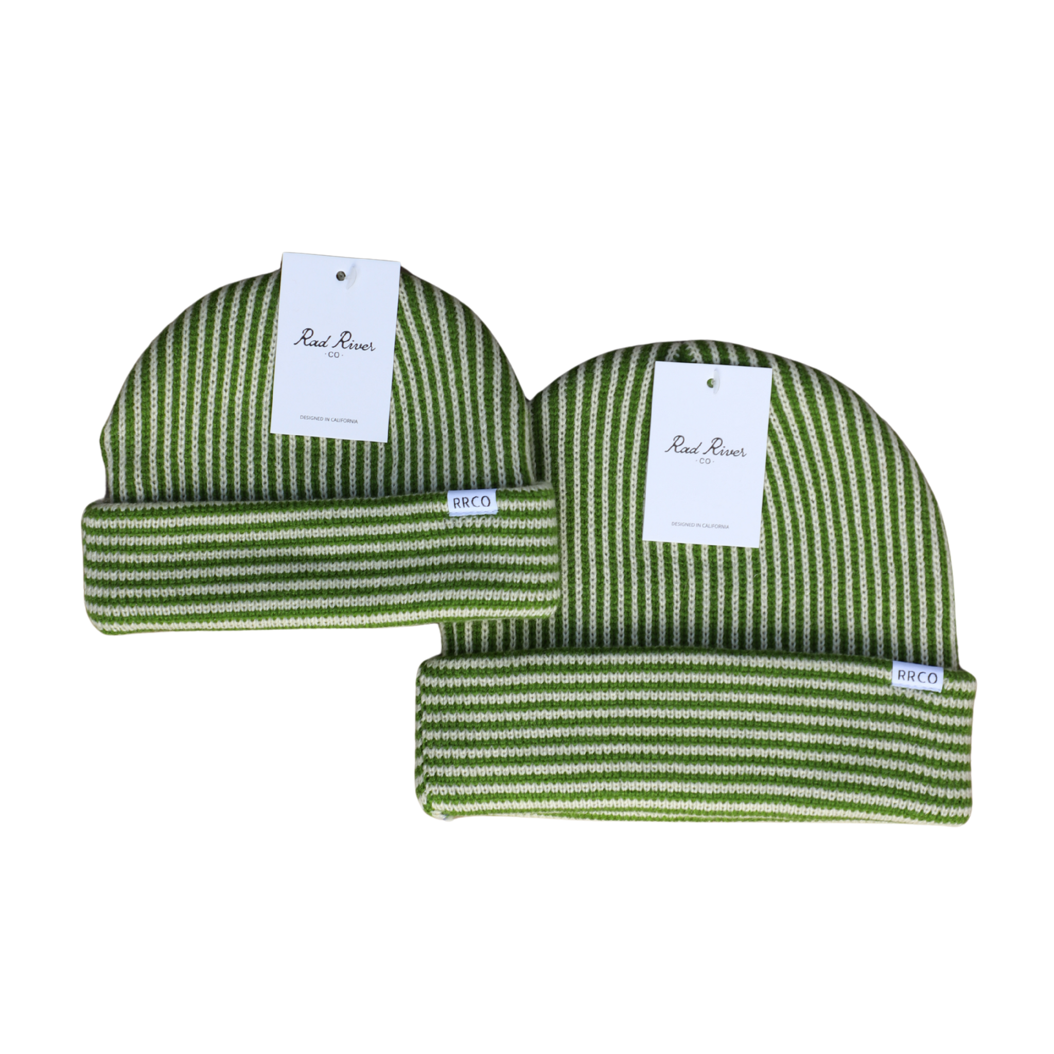 Green Striped Beanie