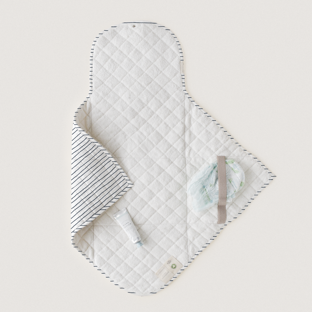 Organic Cotton Portable Changing Mat -Navy Stripes
