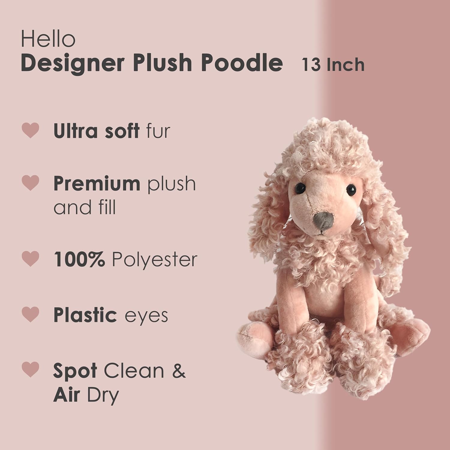 stuffed animal pink poodle toy dog