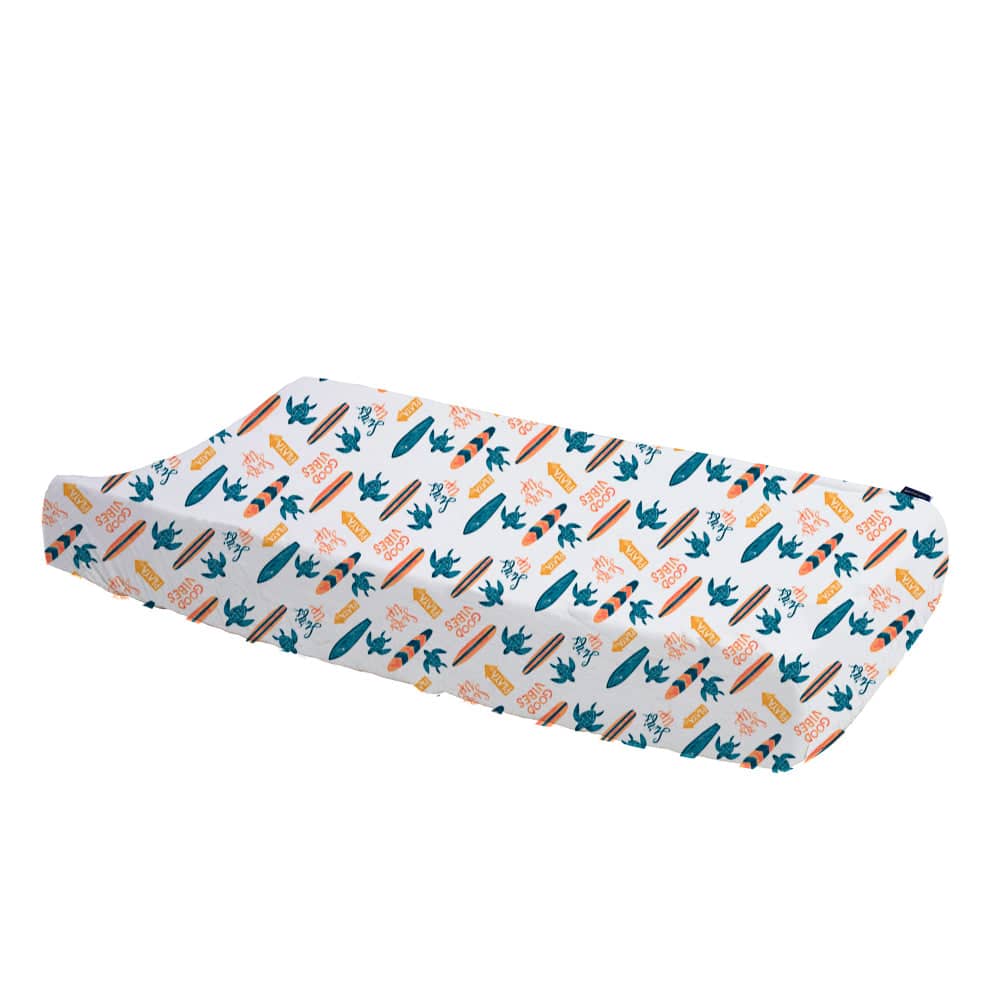 Surf Oh So Soft Muslin Changing Pad Cover Changing Pad Cover Bebe au Lait