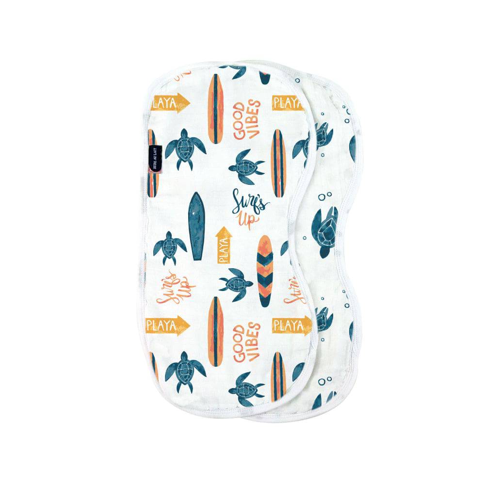 Surf + Sea Turtles Oh So Soft Muslin Burp Cloths Burp Cloths Bebe au Lait