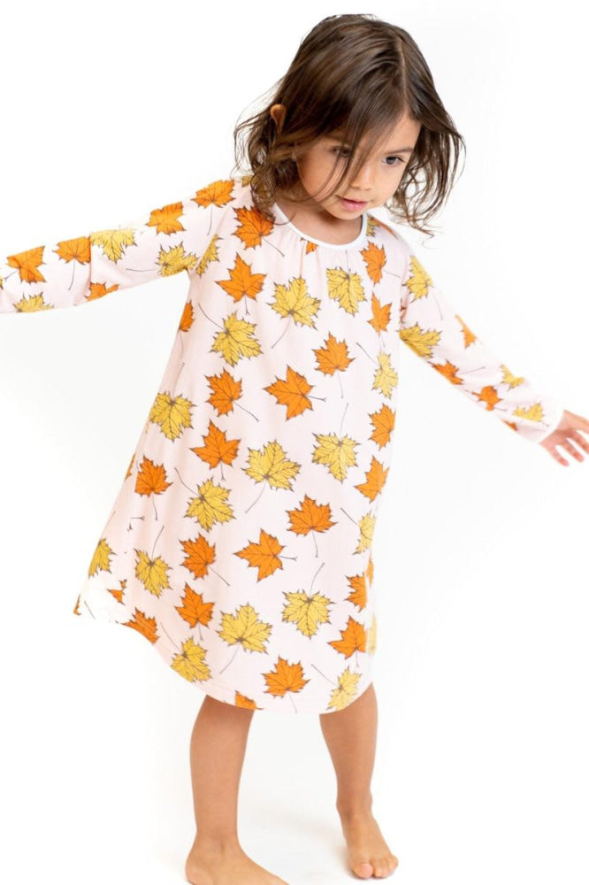 Sweetheart Dress - Pink Leaves