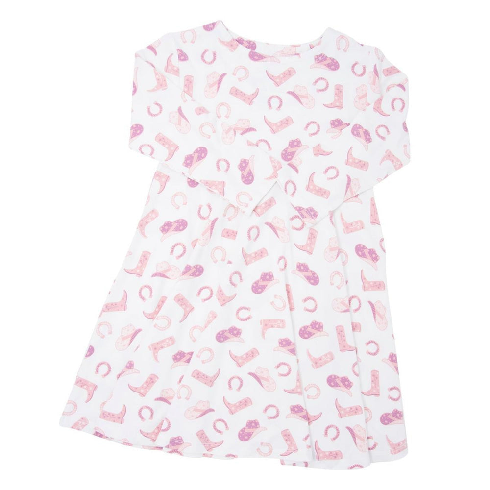Swirly Girl Dress - Cowgirl Boots